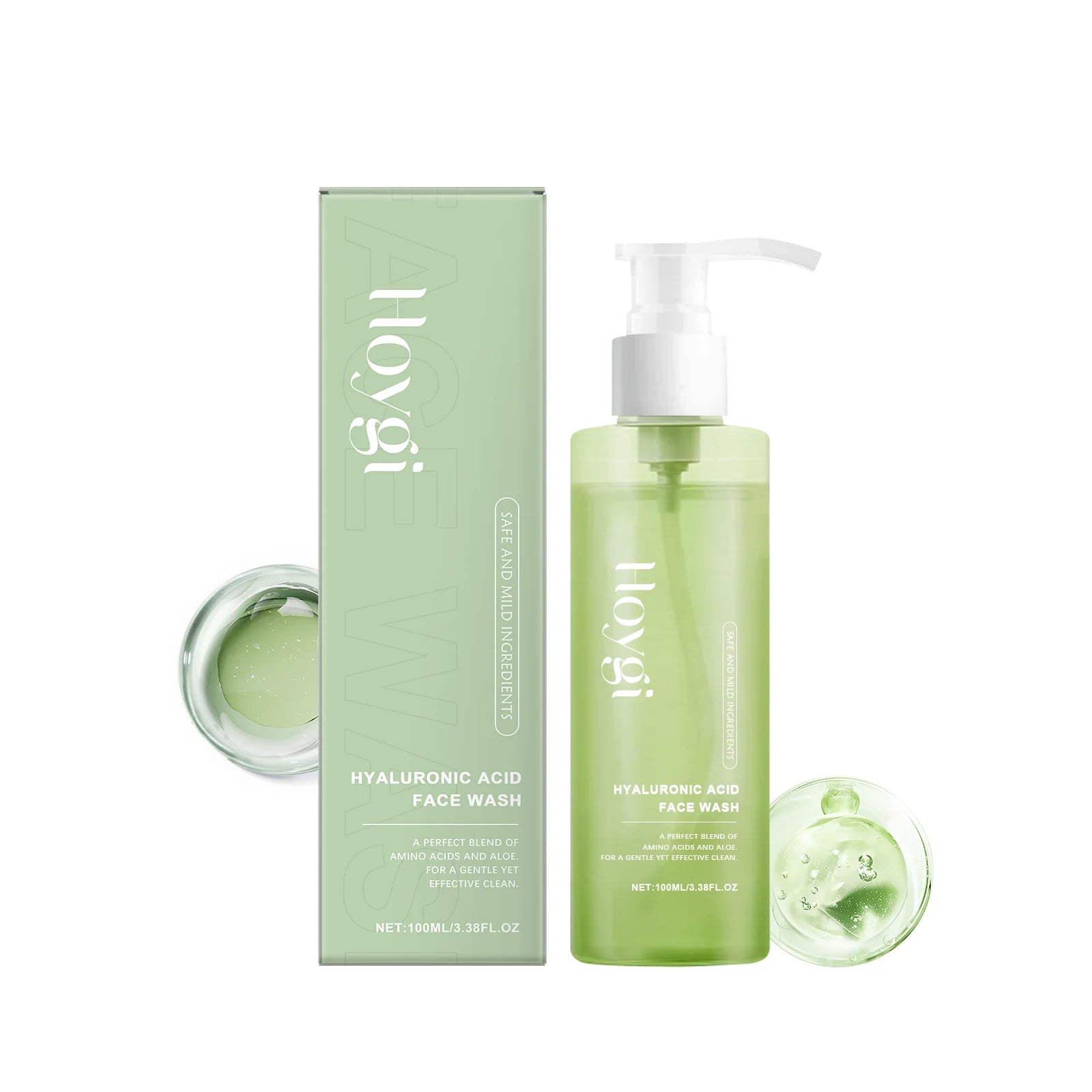 Gel nettoyant à l'acide hyaluronique Nettoyage des pores et hydratant  non desséchant Formule exfoliante