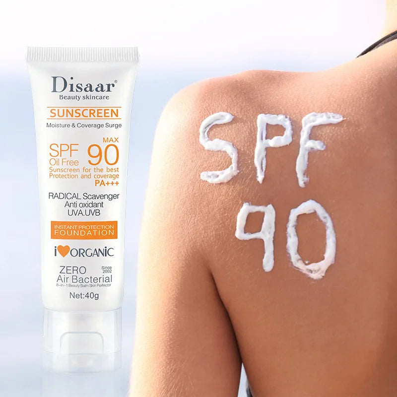 Crème solaire pour le visage et corps imperméable SPF 90+UV Crème solaire  Crème de protection anti-soleil pour le visage