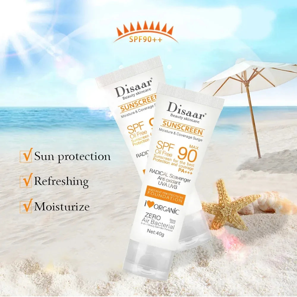 Crème solaire pour le visage et corps imperméable SPF 90+UV Crème solaire  Crème de protection anti-soleil pour le visage