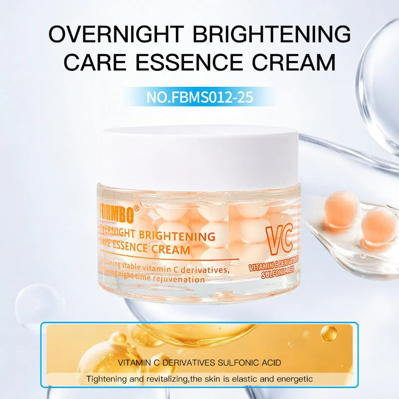 Capsule Face Cream,Collagen Hyaluronic Acid Intensive Moisturizing,Overnight Skin Brightening Care Essence Cream,Multi-Effect
