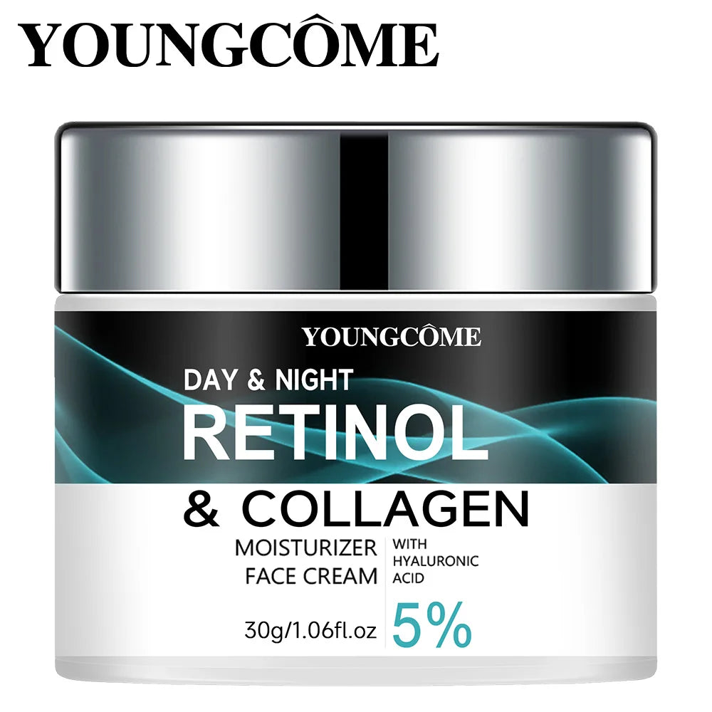 La crème au rétinol YOUNGCOME favorise l'élasticité de la peau et l'éclat nourrissant  et retirant l'humidité pour améliorer la texture de la peau