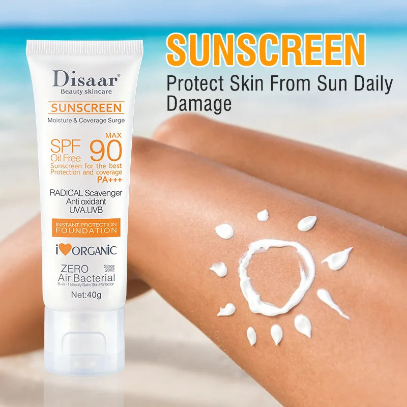 Crème solaire pour le visage et corps imperméable SPF 90+UV Crème solaire  Crème de protection anti-soleil pour le visage